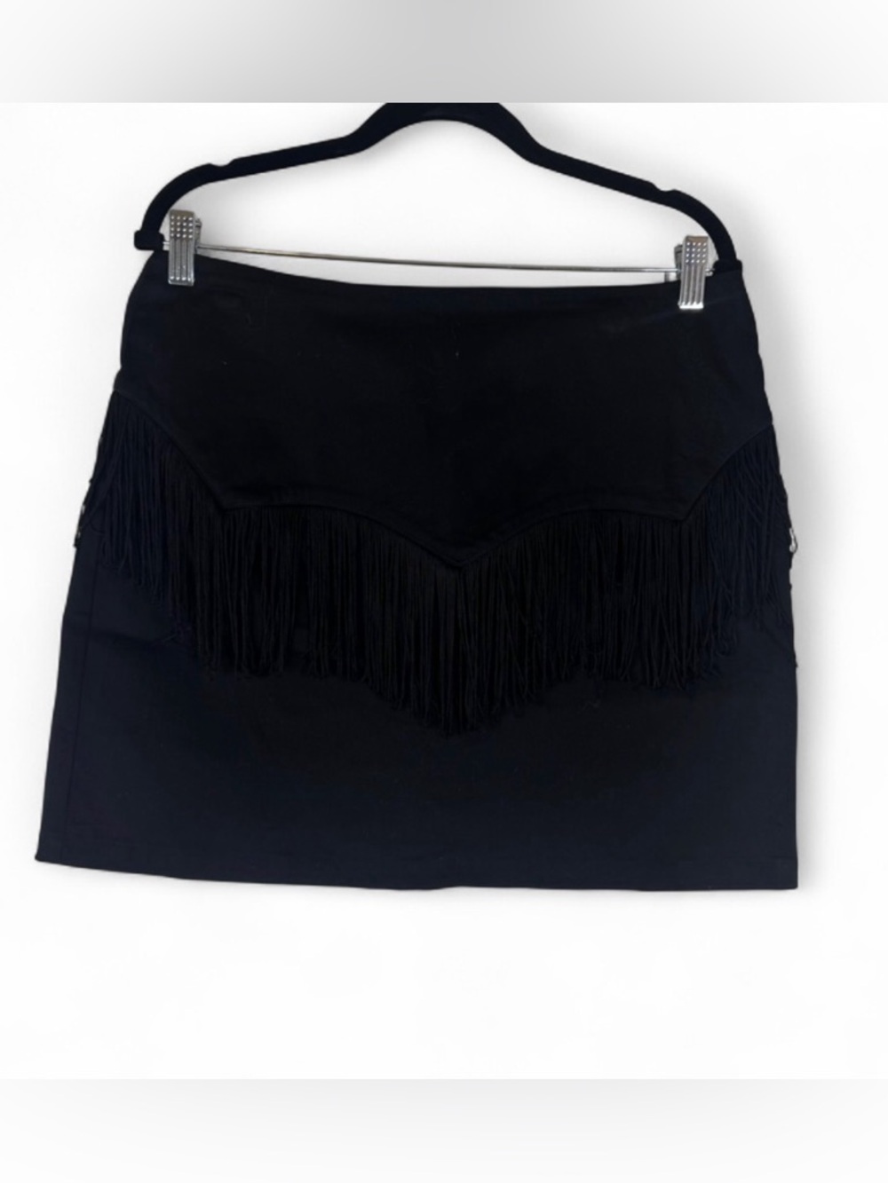 RoseCut Clothing Black Fringe Skirt